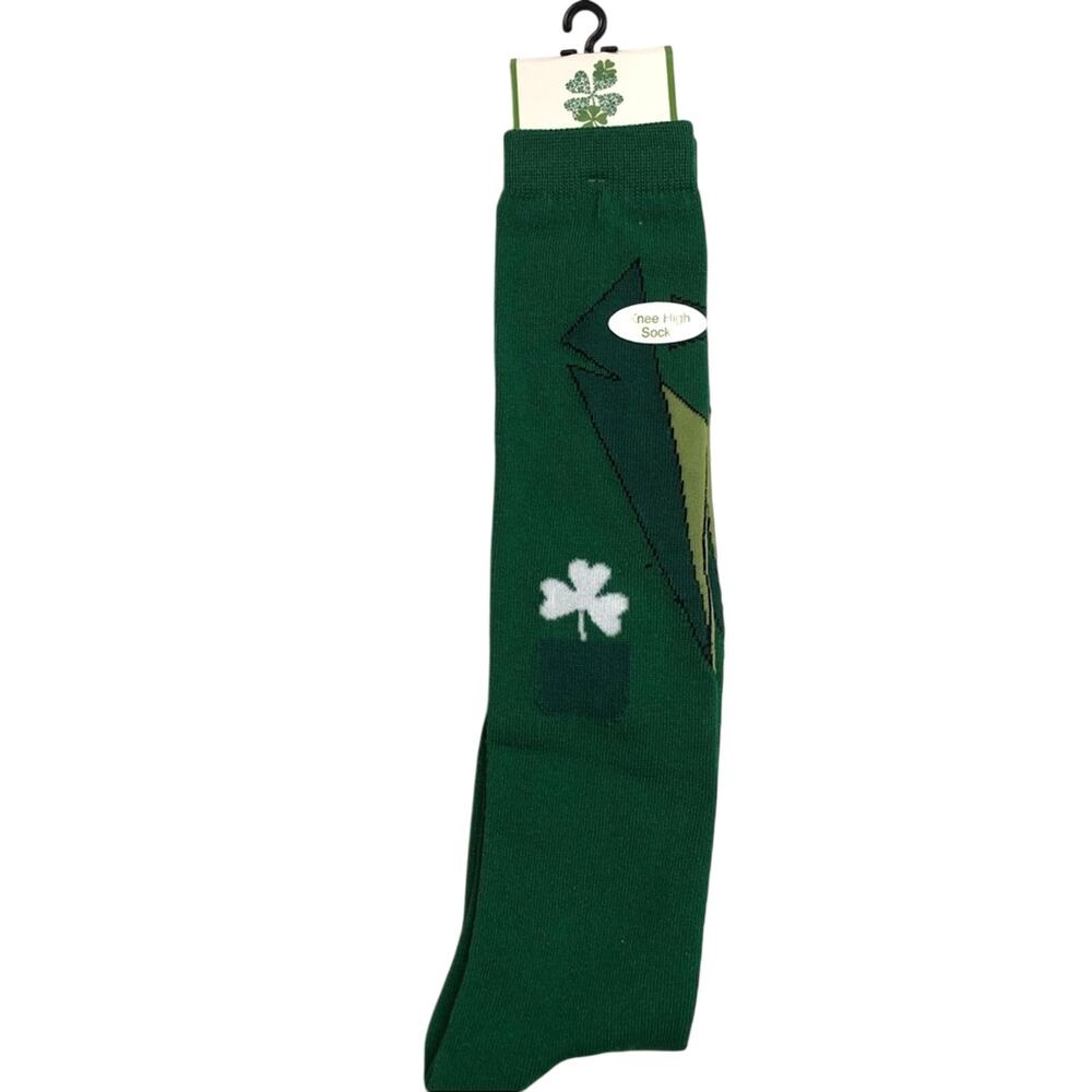 NWT St. Patrick’s Day knee-high socks leprechaun suit Shamrock green 9-11